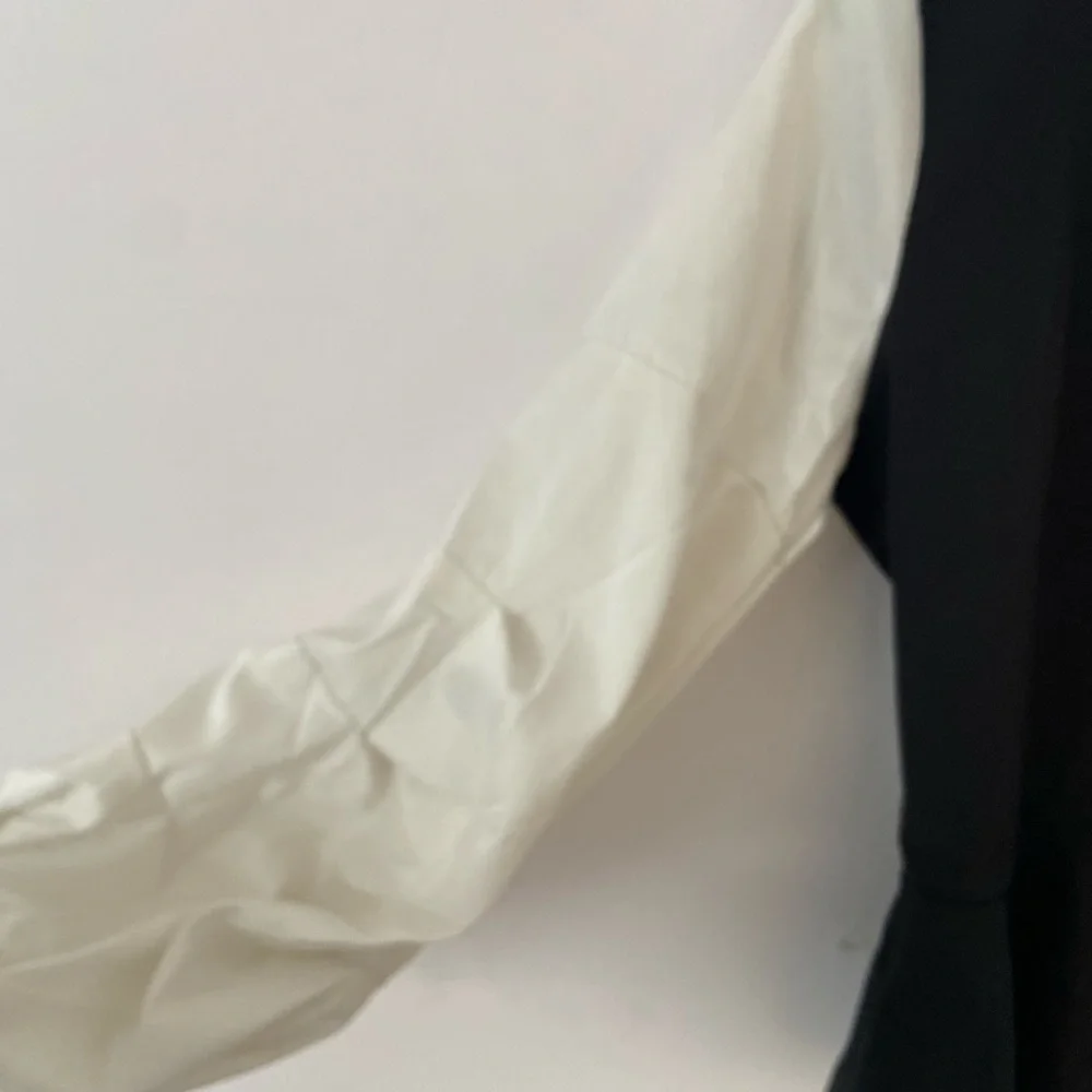 Black & White Puff Sleeve Top - Picture 4 of 4
